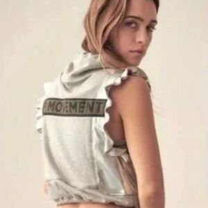 NWOT Free People Movement Metallic Ruffle Crop Vest